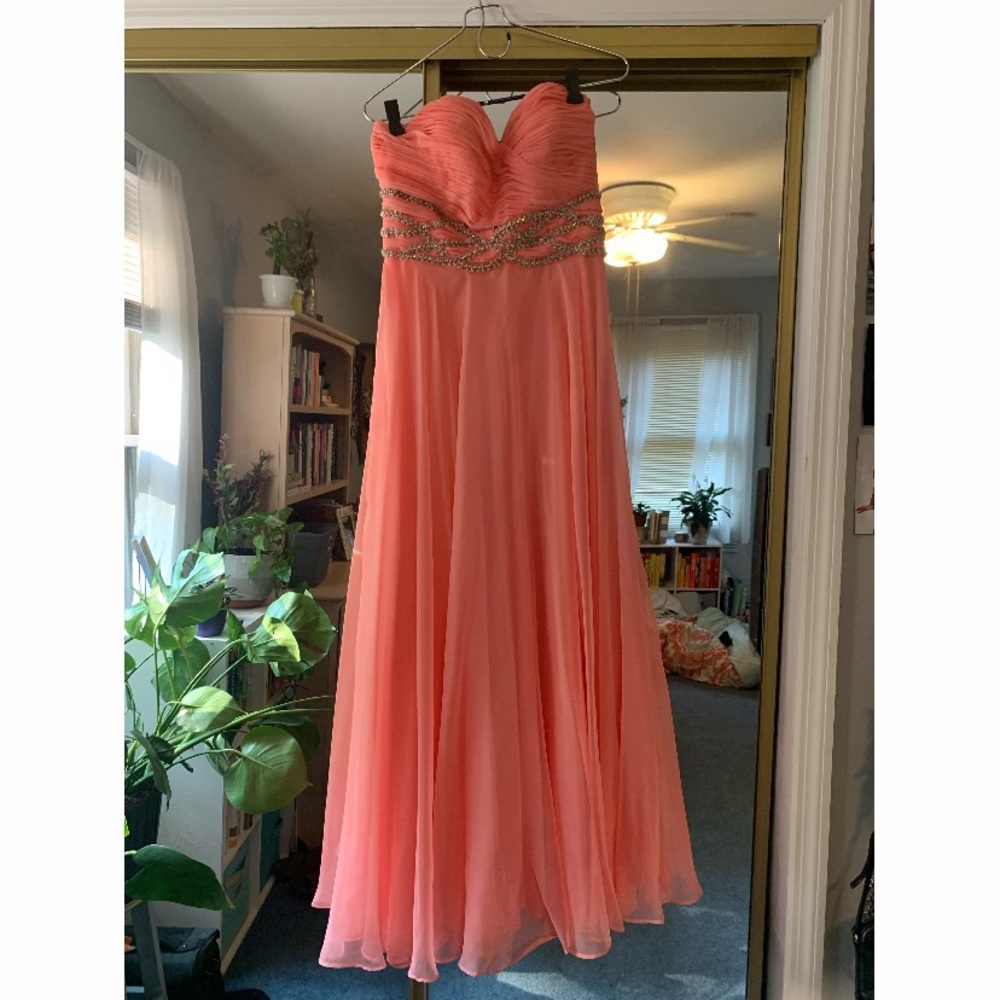 Prom dress, formal dress, coral, worn once